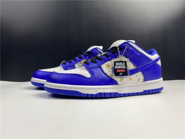 Supreme x Nike SB Dunk Low Stars Hyper Blue DH3228-100