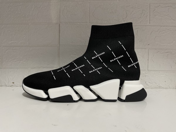 Balenciaga Speed 2.0 Logo Print Sneaker Black