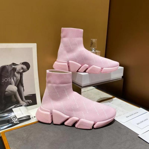 Balenciaga Speed 2.0 Allover Logo Sneaker Pink