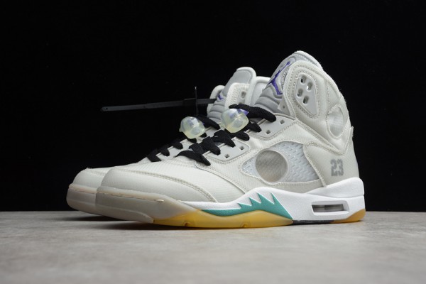 Off-White x Air Jordan 5 Grey/Green White CT8480-105