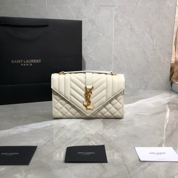 YSL Envelope Cavair Calfskin Chain Bag With Gold Hardware