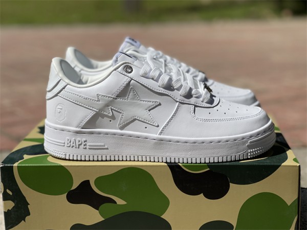 A Bathing Ape Bape Sta Low White Leather
