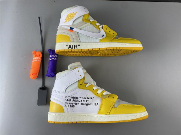 OFF-White x Air Jordan 1 Retro High OG 'Canary Yellow' - AQ0818 149