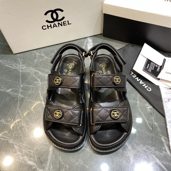 Chanel Dad Leather Sandals 