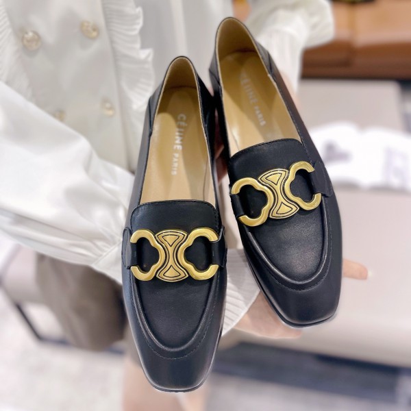 Celine Black Leather Loafer