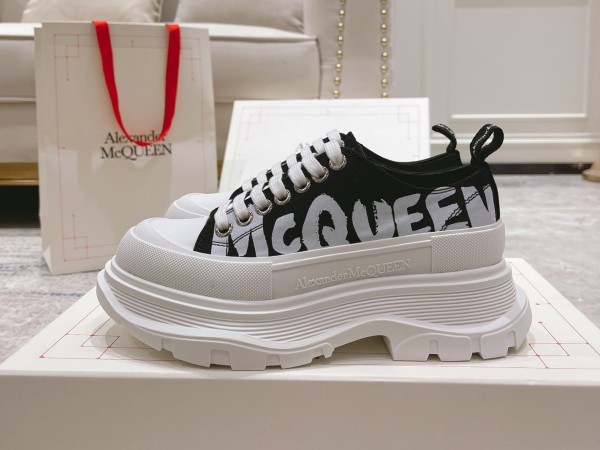 Alexander McQueen Graffiti-logo print Tread Slick sneakers