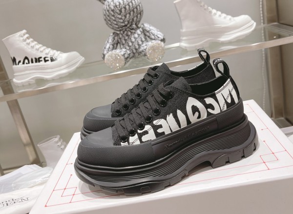 Alexander McQueen Graffiti-logo print Tread Slick sneakers