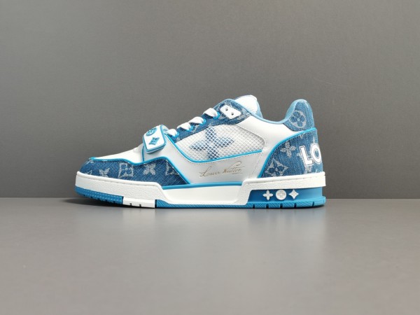 LV Trainer Denim Blue White
