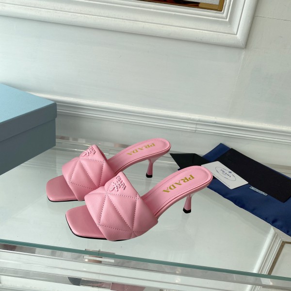  Prada Sandals Pink/Black/White/Brown
