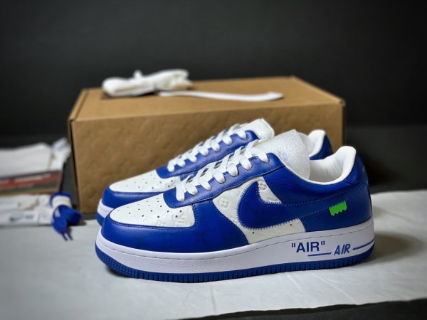 Louis Vuitton Nike Air Force 1 Low By Virgil Abloh White Blue