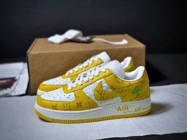 Louis Vuitton Nike Air Force 1 Low By Virgil Abloh White Yellow
