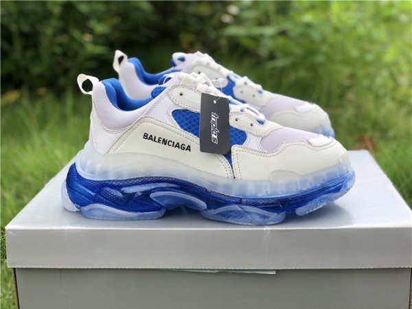 Balenciaga Triple S Sneaker White Blue 541624 -W09ON- 9169