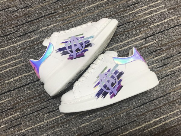 Alexander McQueen 5D Print Oversized Sneaker White Iridescent