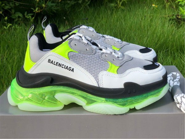 Balenciaga Triple S Clear Sole GreyWhiteGreen 541624-W2FR1-8297