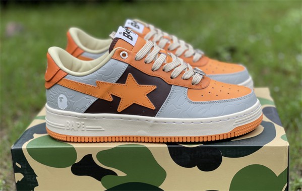 A Bathing Ape Bape Sta Low Grey Orange