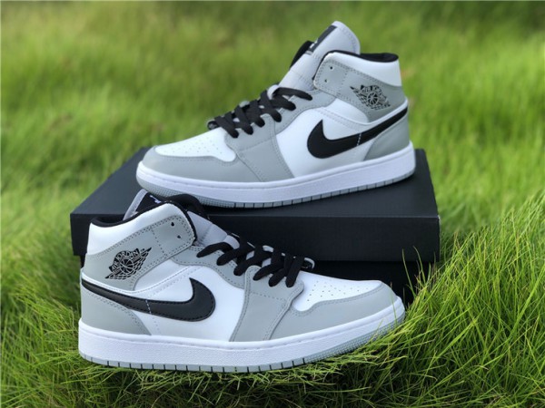 Air Jordan 1 Mid Light Smoke Grey - 554724-092