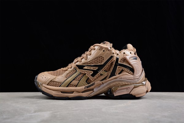 Balenciaga Runner Sneaker in Brown mesh and nylon