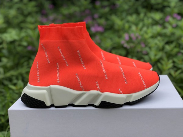 Balenciaga Speed Trainer Orange Logo
