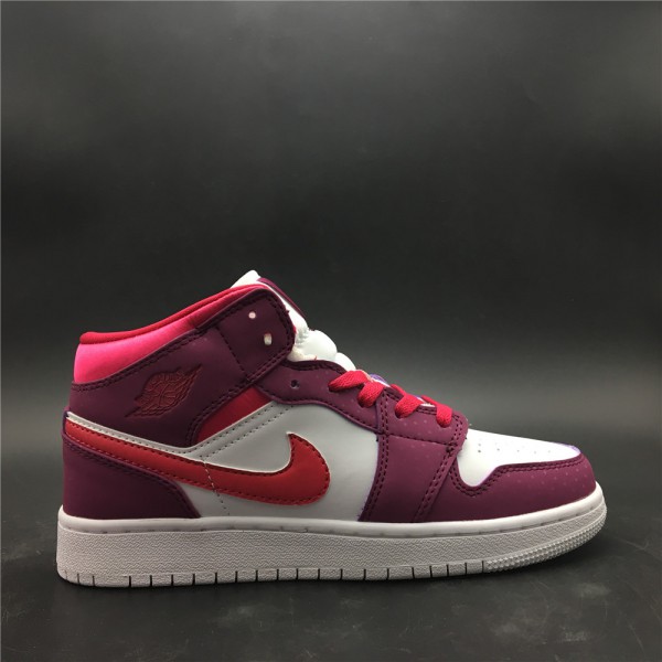 Air Jordan 1 Mid True Berry Rush Pink (GS) - 555112-661