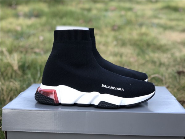 Balenciaga Speed Clear Sole Sneaker Black/Red 517319-W07U0-1003
