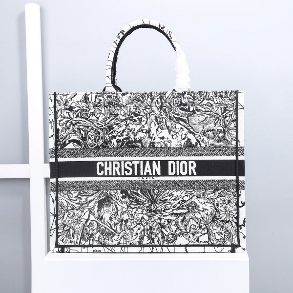 Dior Book Tote White Dior Constellation Embroidery