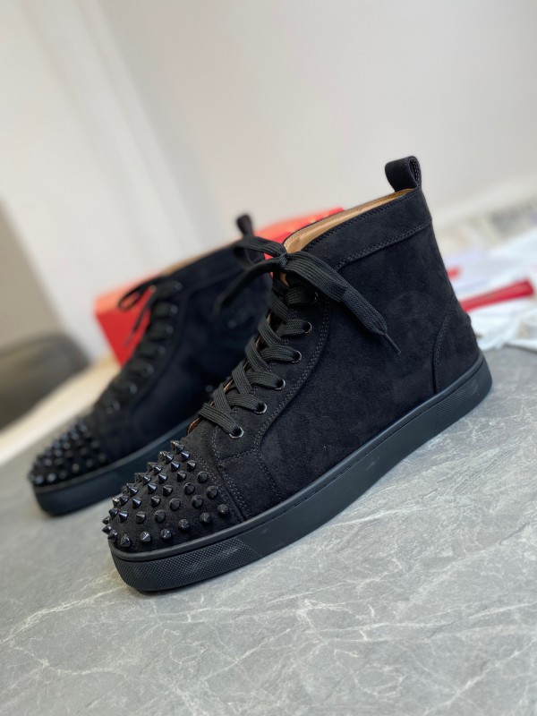 Christian Louboutin Louis Spikes High Top Sneaker Black CLHT-017