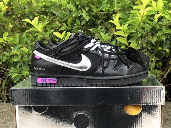 Off-White x Nike Dunk Low The 50 Black Silver DM1602-001