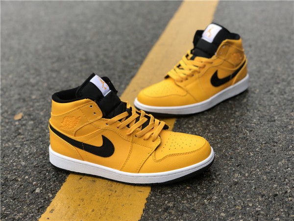 Air Jordan 1 Mid University Gold Black - 554724-700