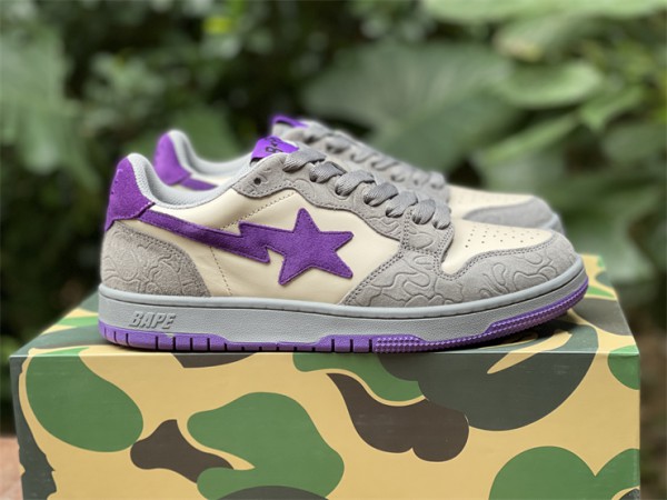 A Bathing Ape Bape Court Sta Suede Purple Gray