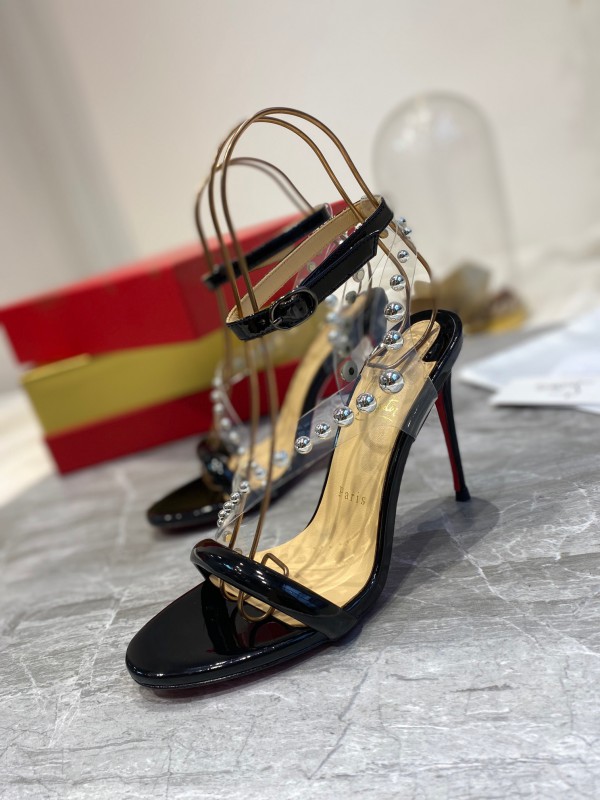 Christian Louboutin sandals Round spike sandals series Black