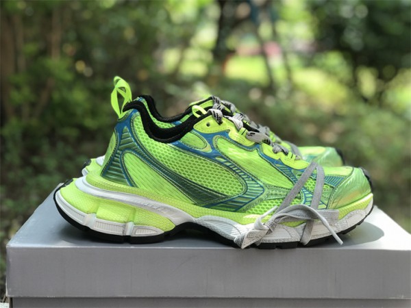 Balenciaga’s 3XL Sneaker in fluo green, white mesh and polyurethane