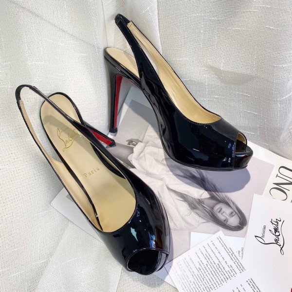 Christian Louboutin Back empty fish mouth Black