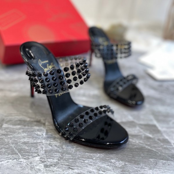 Christian Louboutin film nail slippers series Black