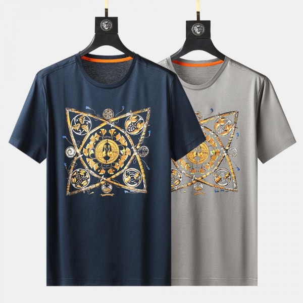 Hermes Short Sleeve T-Shirt Blue/Grey