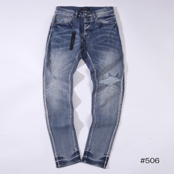 Amiri Wax Denim Blue Jeans