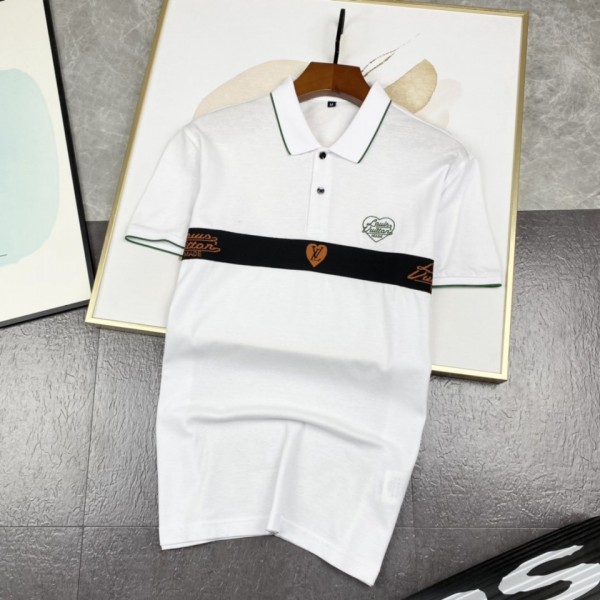 Louis Vuitton Short  POLO Sleeve T-shirts Black/White