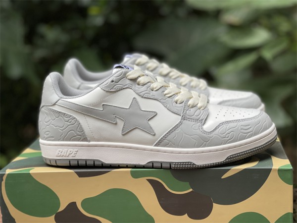 A Bathing Ape Court Sta Light Grey Cream