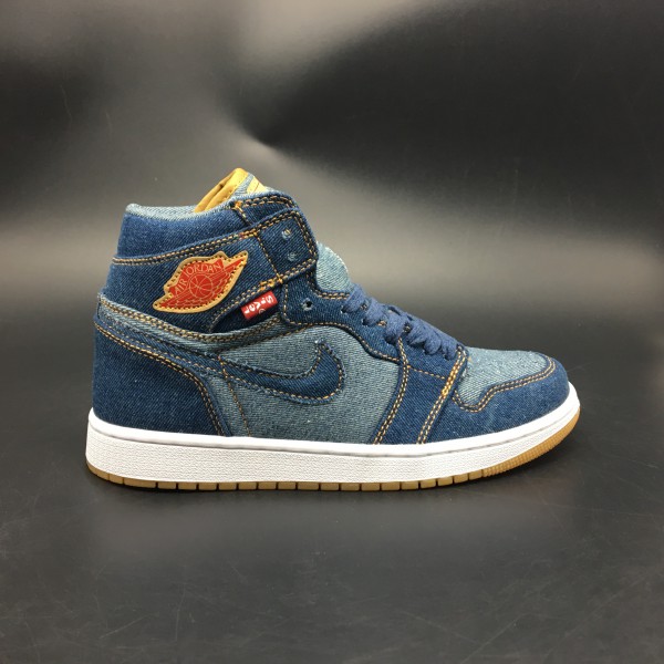 Levis x Air Jordan 1 Retro Blue Denim Jeans  A02571-401