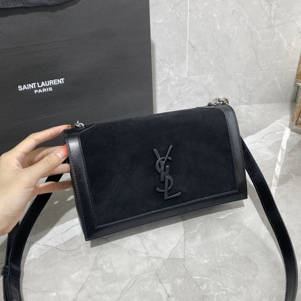 YSL Book Bag Smooth Leather Suede