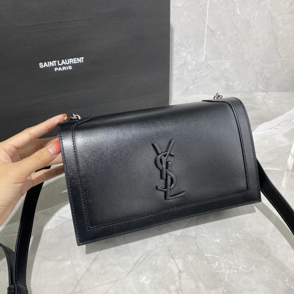 YSL Book Bag Smooth Leather Matte Logo Black