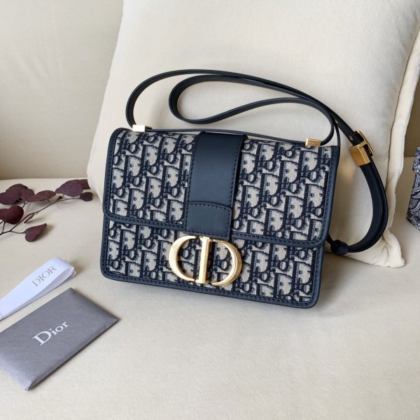 Christian Dior 30 MONTAIGNE BAG Blue Dior Oblique Jacquard