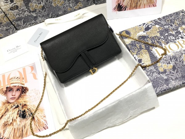 Christian Dior Saddle print chain clutch