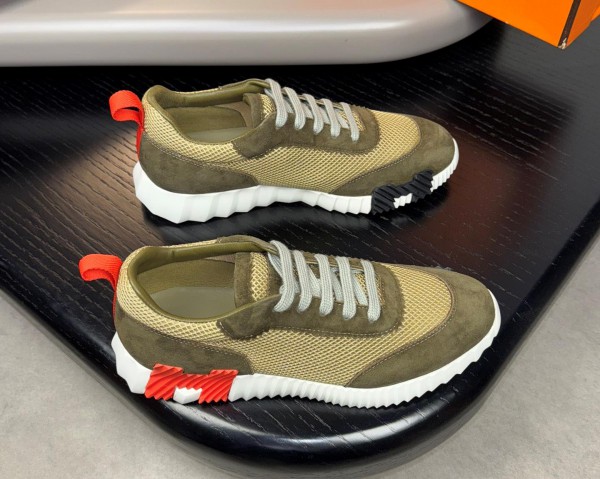 Hermes Bouncing Low-Top Casual Shoes Men's Green 