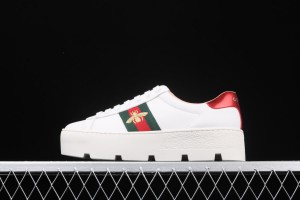 Gucci Ace Embroidered Platform Sneaker White with Bee