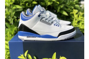 Air Jordan 3 Retro White Blue Basketball Shoes -  CT8532-040