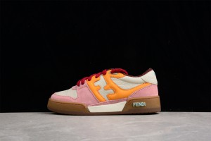 FENDI MATCH Pink suede low-tops Sneaker