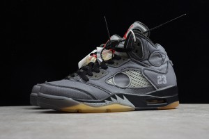 Off-White x Air Jordan 5 Retro Black "Muslin" CT8480-001
