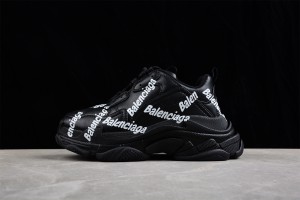 Balenciaga Allover Logo Triple S Black - White