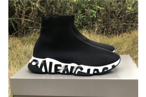 Balenciaga Graffiti Speed Sneaker Black/White 605972-W05GE-1015