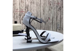 Saint Laurent Patent Leather Ysl-Heel High Heel Sandals